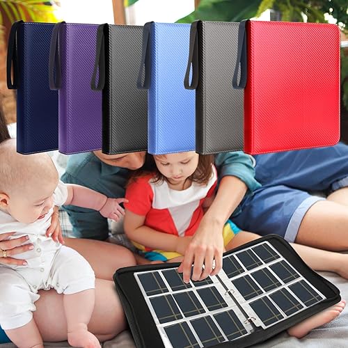 Miniatura 7 de 9 Pockets Trading Card Binder, 990 Pockets Card Binder with Sleeves Card Organizer, Card Collection Binder with Zipper Baseball Card Binder for