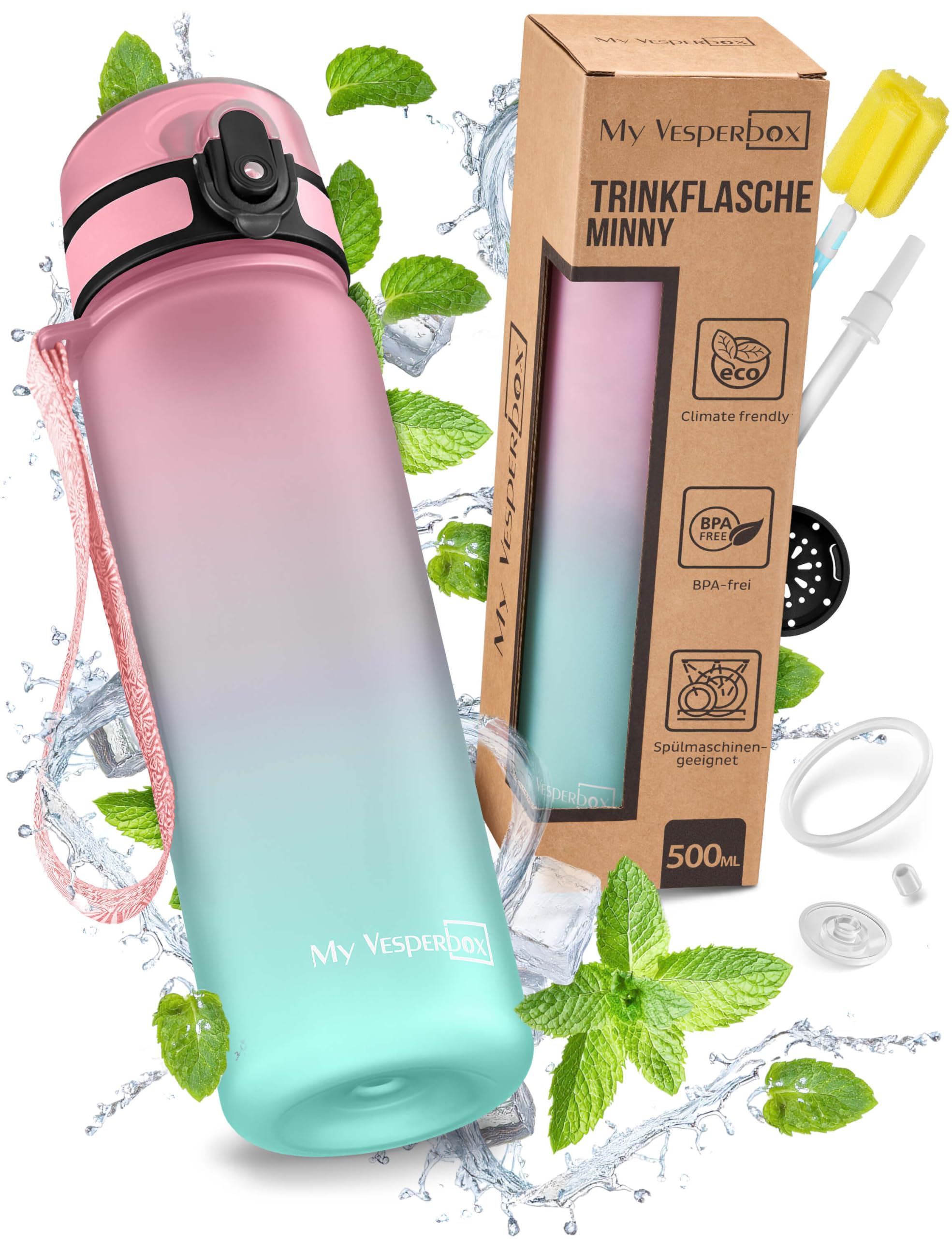 Die My Vesperbox® Kinder Trinkflasche bietet innovative Features für den Alltag.