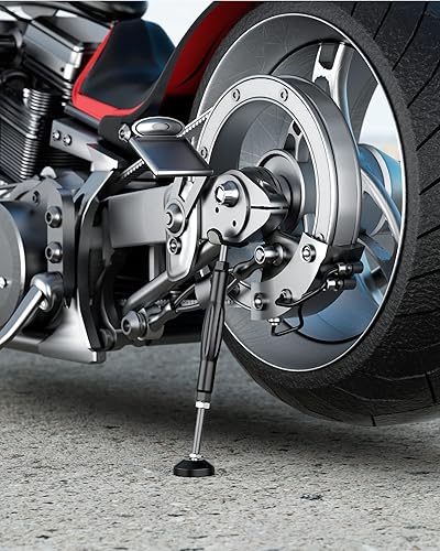 Miniatura 7 de BRCOVAN Soporte de motocicleta para limpieza de cadena de rueda, soporte de elevación portátil, herramienta de emergencia de repuesto para todas las