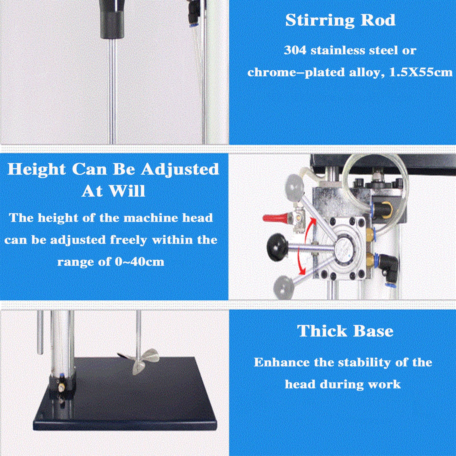 Agitador neumático de pintura de 50 galones, agitador de pintura de elevación automática con soporte, agitador de aire vertical, altura ajustable, herramienta for mezclar pintura