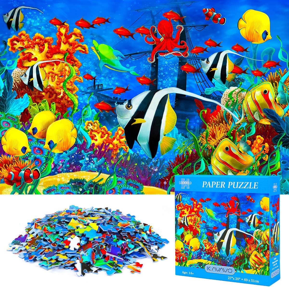 1000 Piece Jigsaw Puzzle for Adults,[Underwater World],Premium