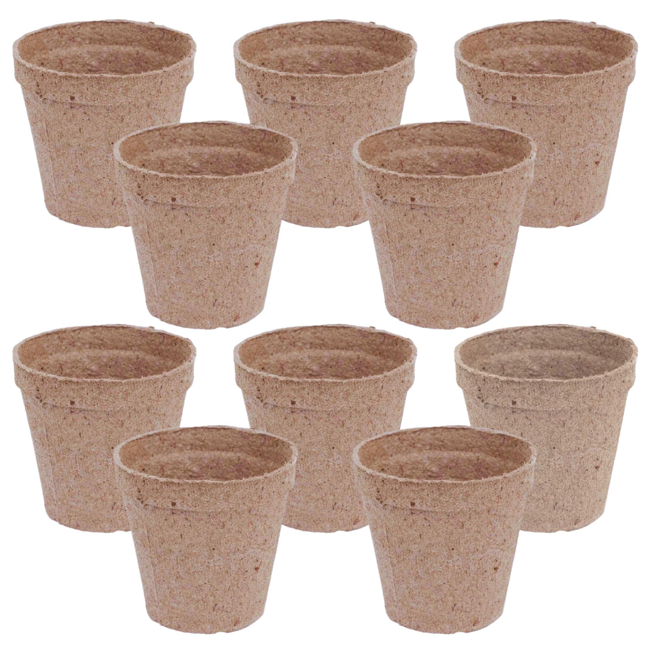 Biodegradable Seed Starter Pots, 3in All Natural 10-Count Pack Eco-Friendly Peat Pots for Seed Germination Seedlings Garden Nursery Transplanting School Science Project DIY Supplies