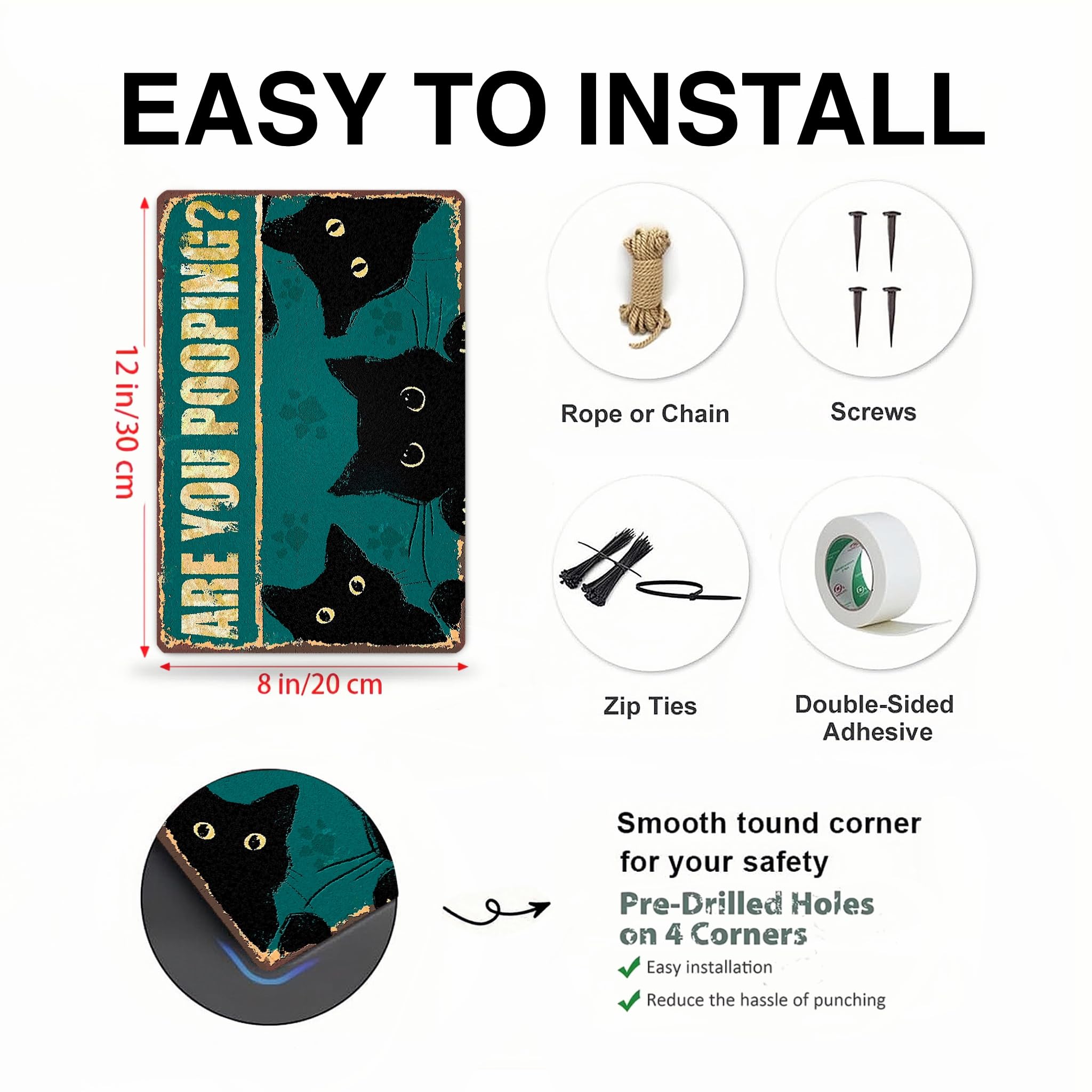 Letreros De Metal Con Texto En Inglés "Are You Pooping" Para Baño, Baño, Pared, Inodoro, Decoración De Gatito, Gato, Gato, Amante, Regalo, Divertido, Decoración De Gato Negro, Letrero De Lata Para