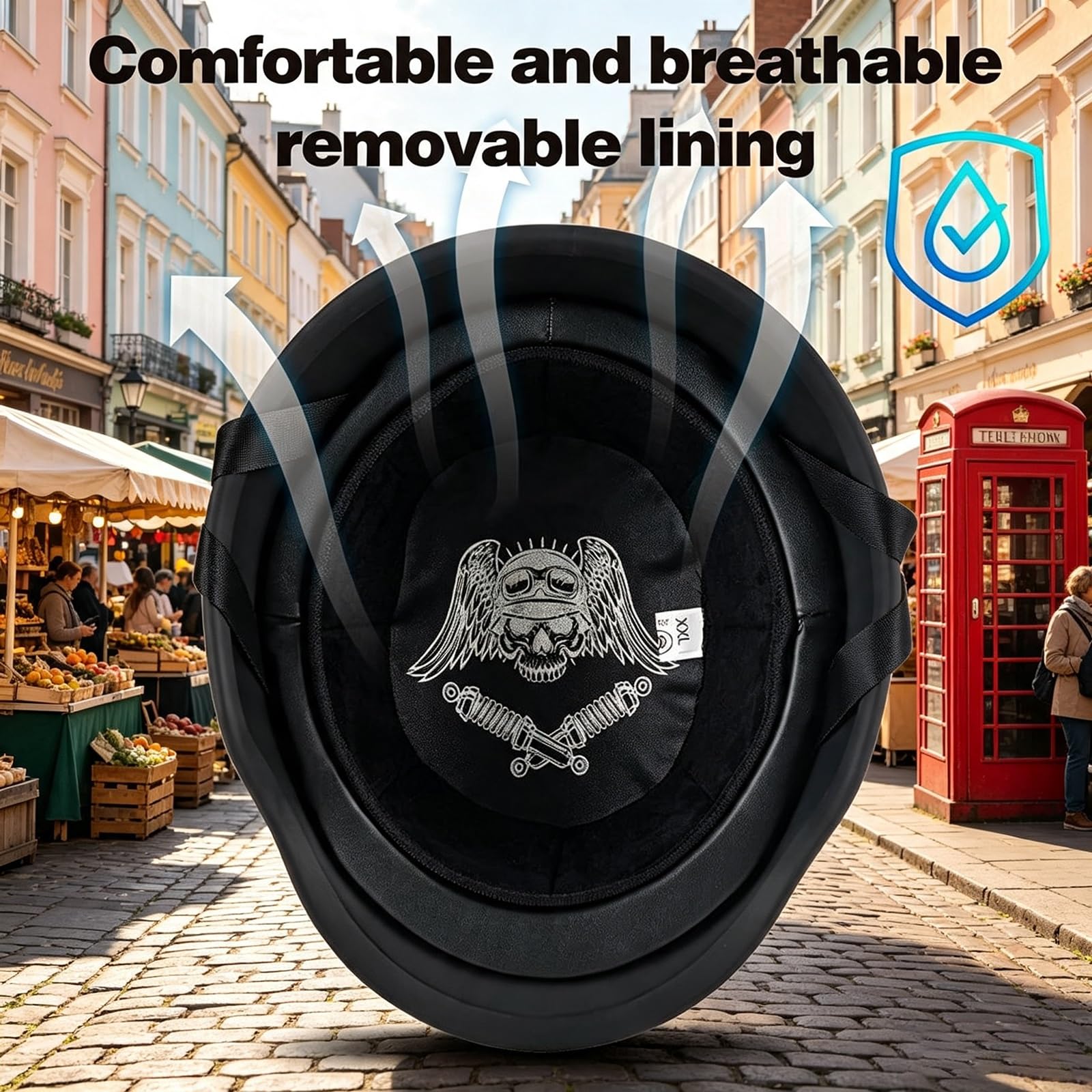 Niemiecki Kask Otwarty Stealth Matowa Czerń