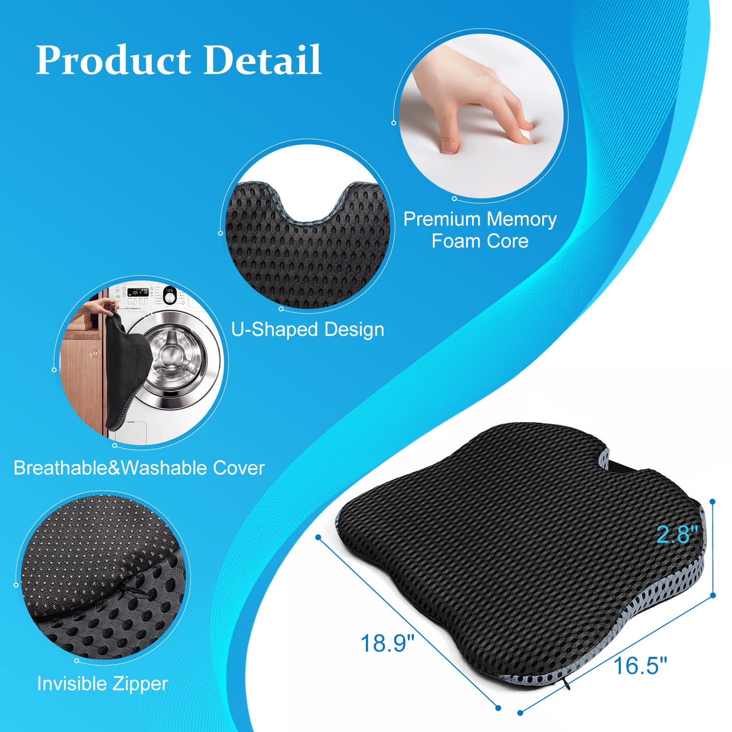 Dreamer Car Seat Cushion for Car Seat Driver Memory Foam Car Seat