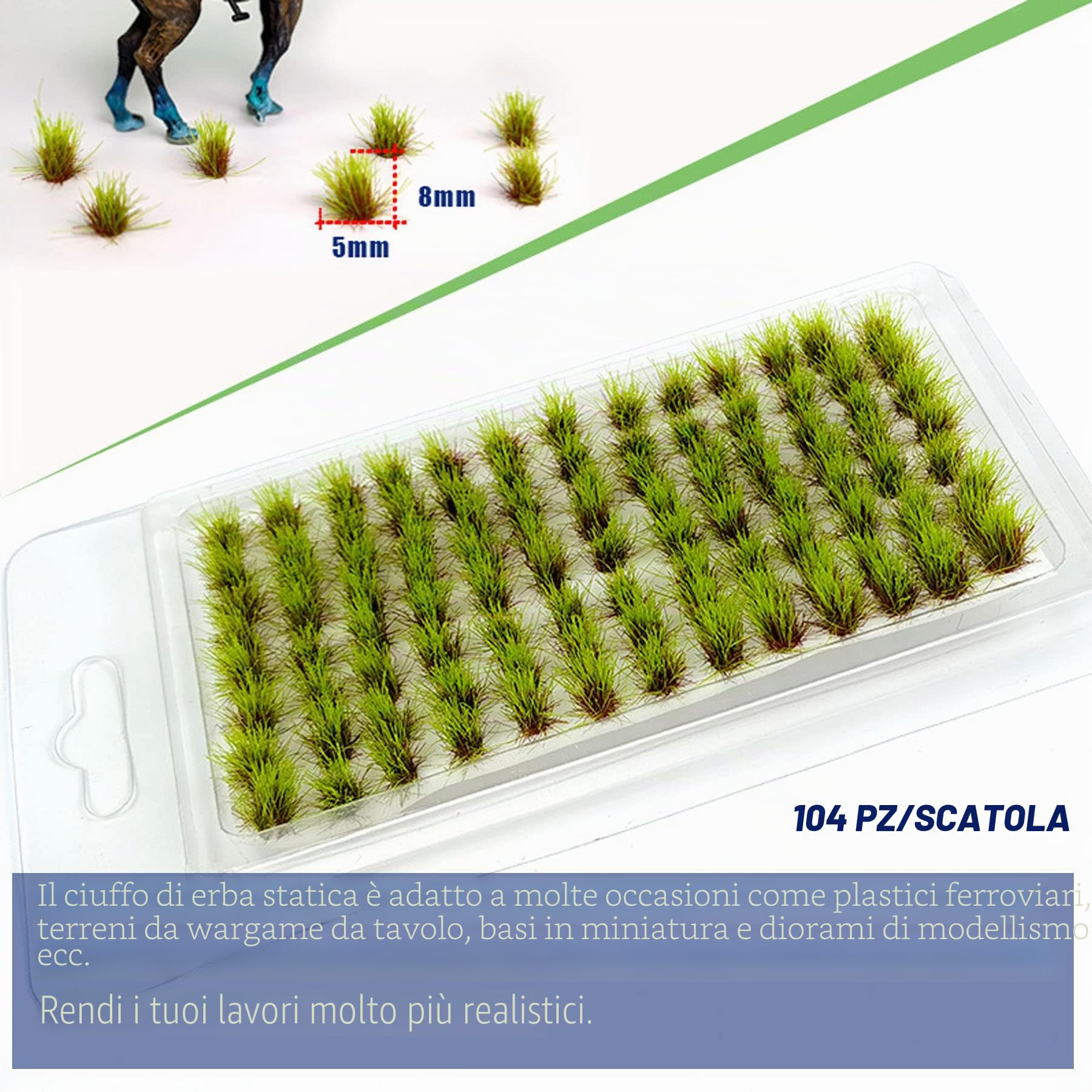 Woohome 208 Pz Statica Erba Paesaggi Ciuffi D'Erba Erba Modellismo Statico Modello di Scenario per Il Treno Paesaggio Ferrovia Scenario Militare
