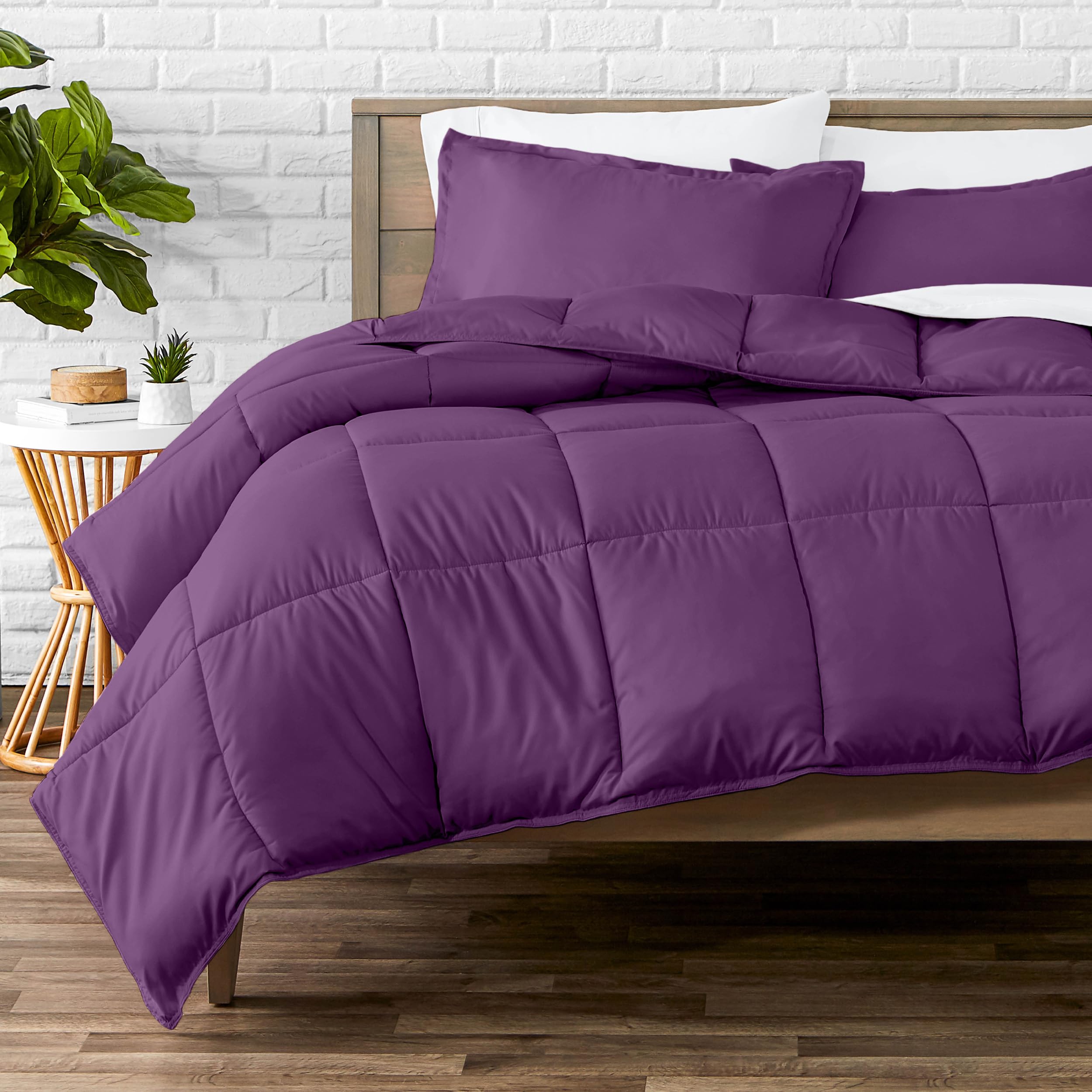 Bare Home Full Comforter Set - 1800 Ultra Soft (Full, Plum) — image 1