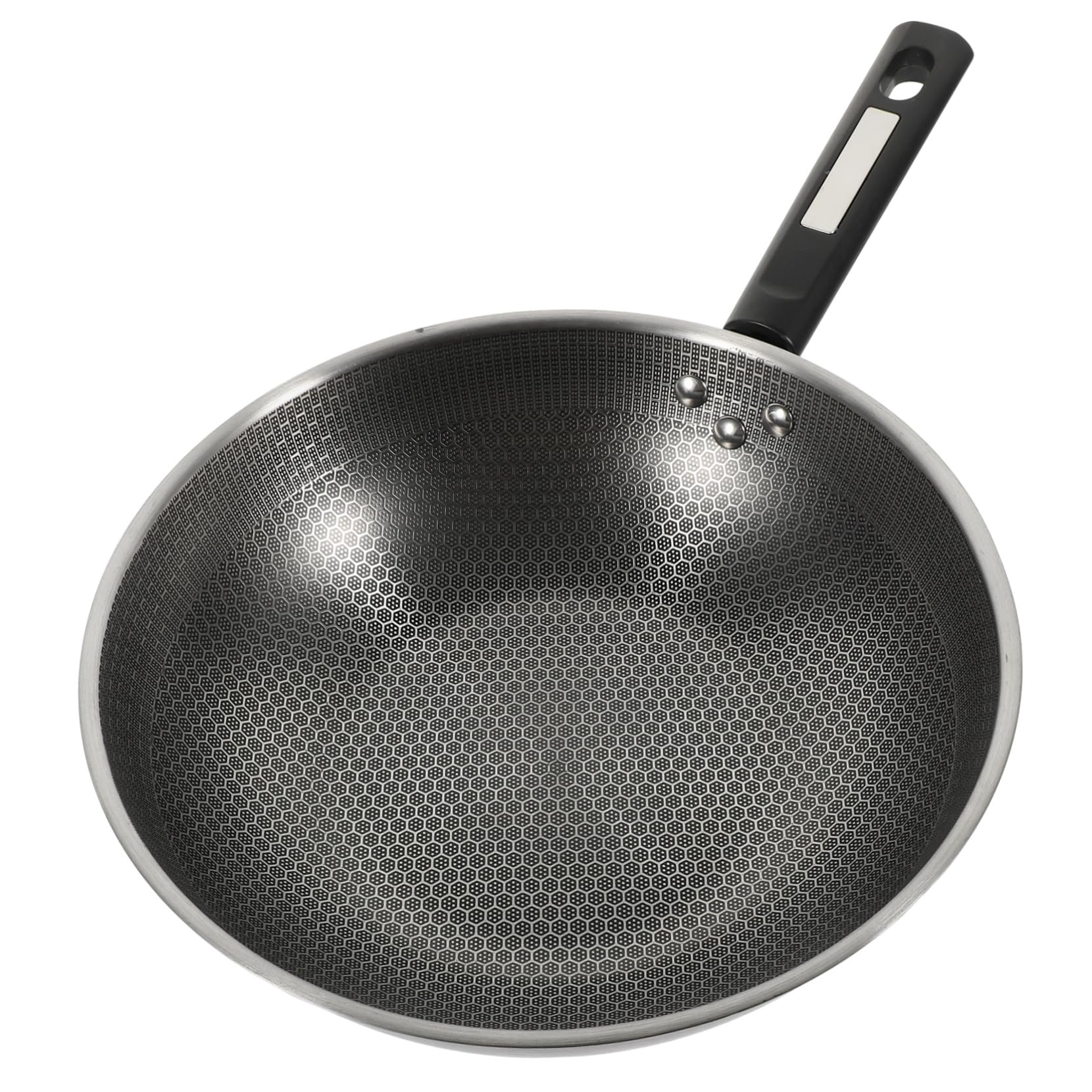 Gatuida Padella Fondo Piatto in Acciaio Inox Antiaderente e Manico in Bakelite Rivestimento a Nido D'ape per Friggere Uova e Cucinare senza Attaccare