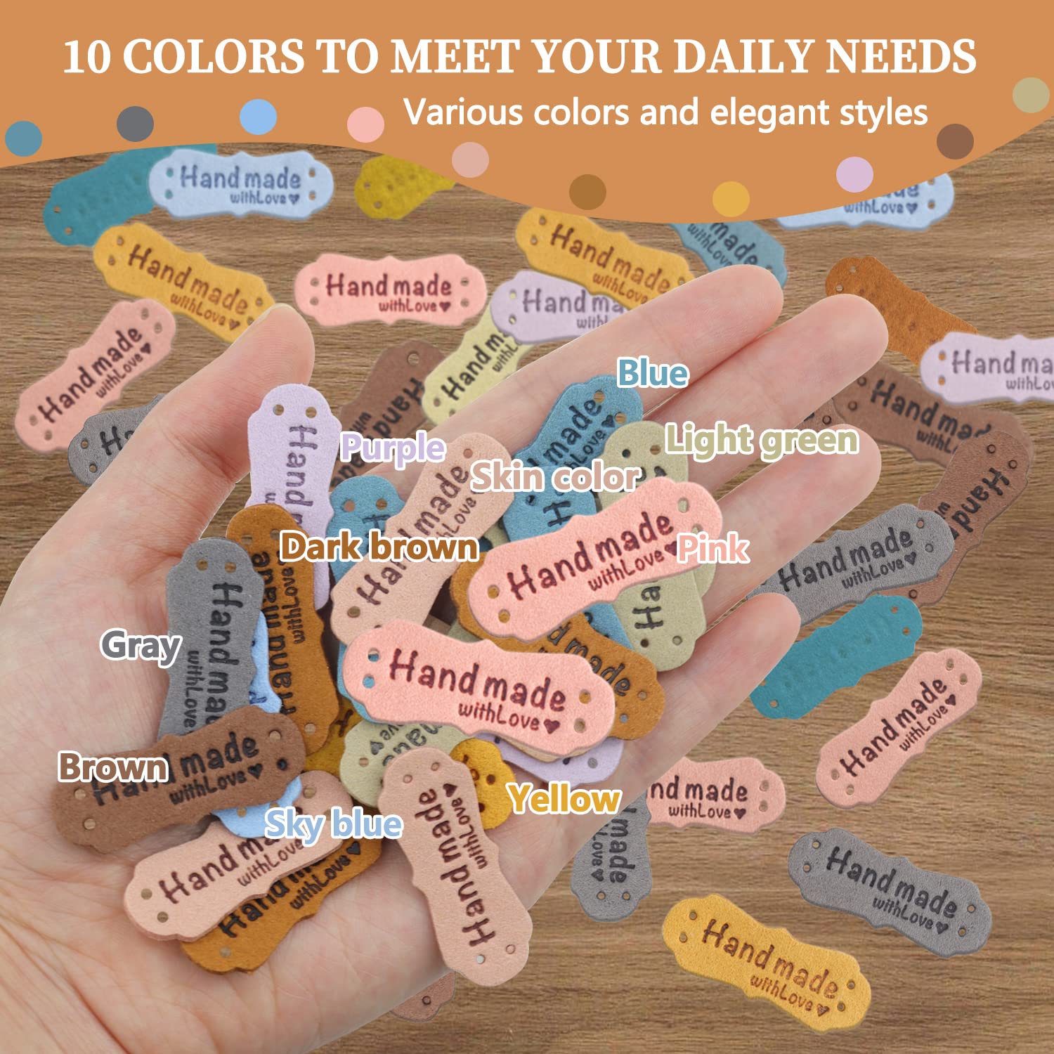 50 Etichette In Pelle PU Fatte A Mano Con Etichette D'amore - Foto 2