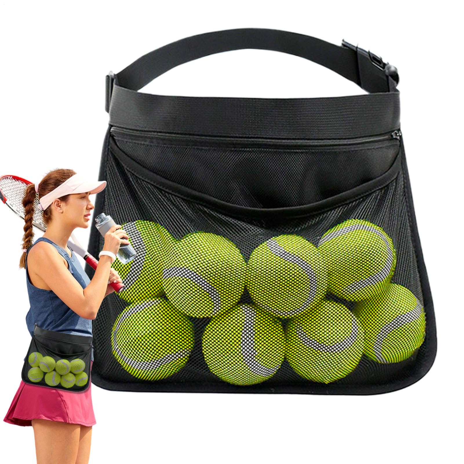 Generico Portapalle Da Tennis Da Cintura - Cintura Portapalle Per Pickleball | Borretta Portatile Unisex Per Pickleball E Baseball