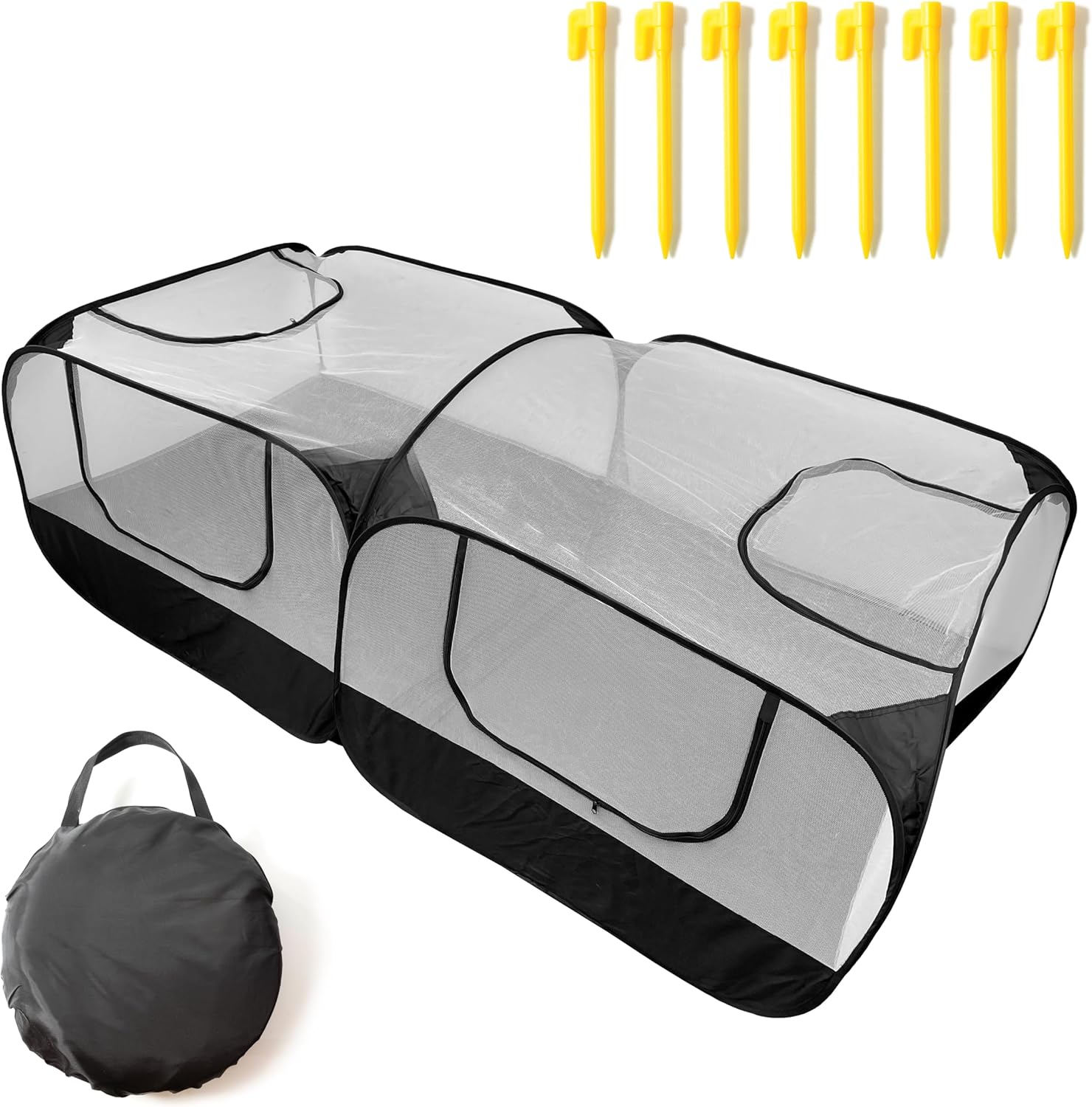 Small Animal Playpen Enclosure - Large Portable Chicken Run Coop for Indoor & Outdoor Use - Mobile Pet Cage Pen for Puppy, Kitten & Rabbits