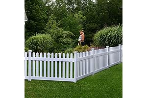 Zippity Outdoor Products ZP19002 No Dig Vinyl Fence, White, 36"H x 72"W