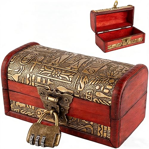 Wood Vintage Treasure Chest, Antique European Style Treasure Chest with