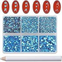 Vista 102 de Bymitel Hotfix - Gemas redondas de diamantes de imitación de cristal para manualidades, mezcla de 6 tamaños con kit de lápiz de cera, negro