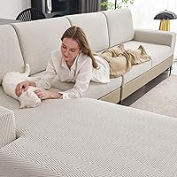 Vista 10 de Fundas de cojín para sofá seccional, fundas de sofá elásticas resistentes al desgaste para cojines de sofá, protector de muebles, funda de asiento