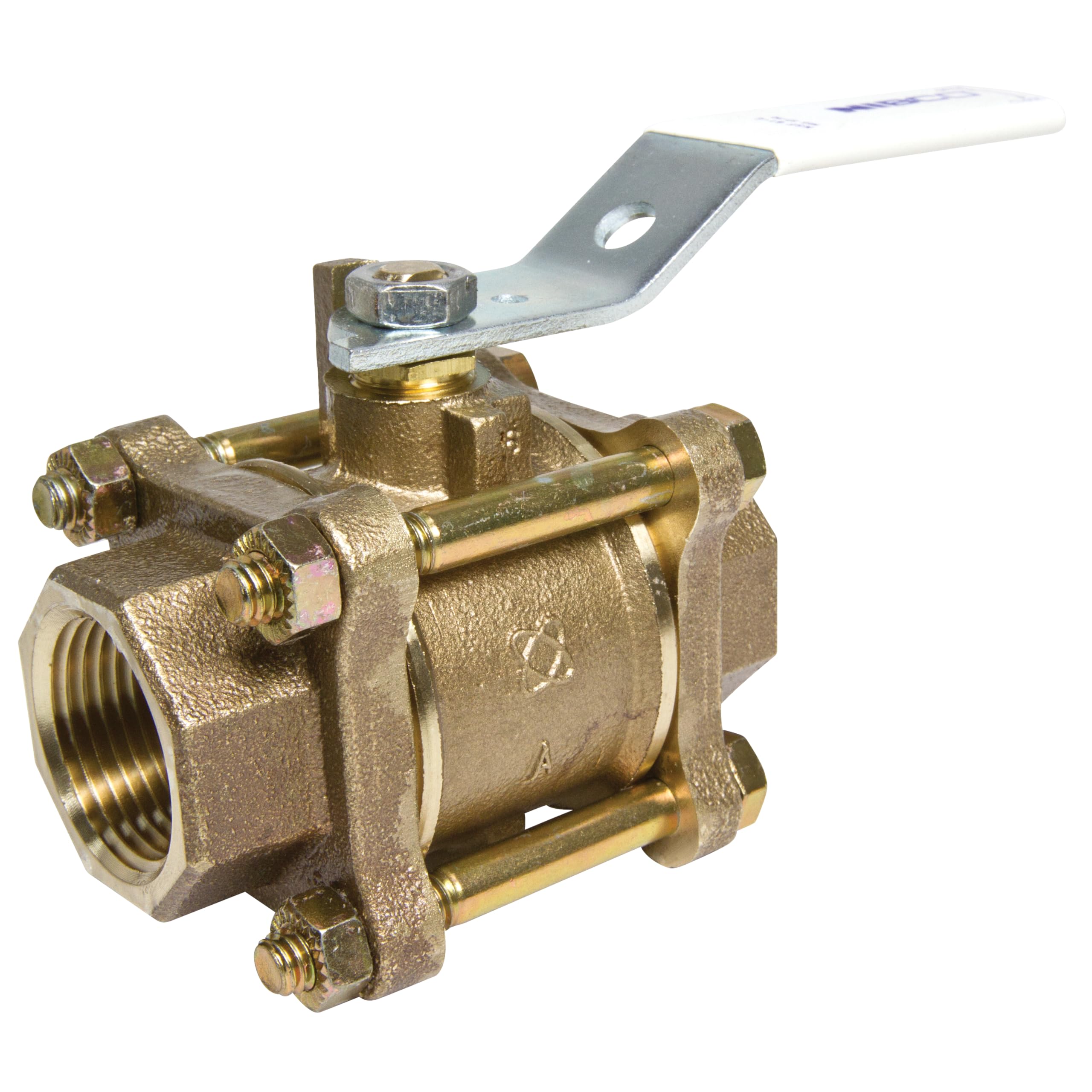 Nibco t-595y-66-lf Silicon Bronze lead-free valvola a sfera, in acciaio INOX, tre pezzi, maniglia a leva, 3/20,3 cm Female NPT thread (Fipt)
