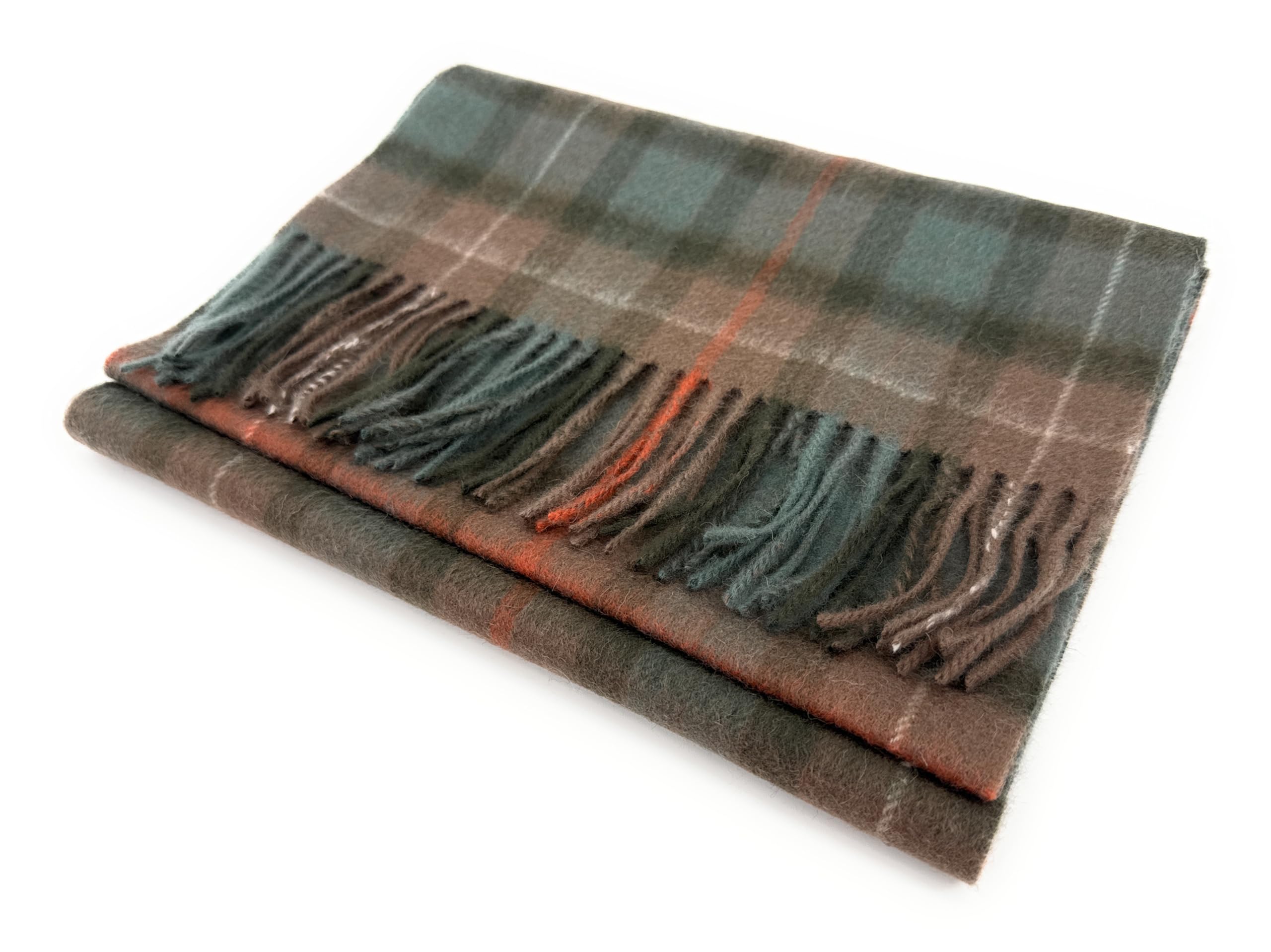 100% Soft Lambswool Clan Tartan Scarf Unisex 30cm x 180cm (Fraser Hunting Weathered)