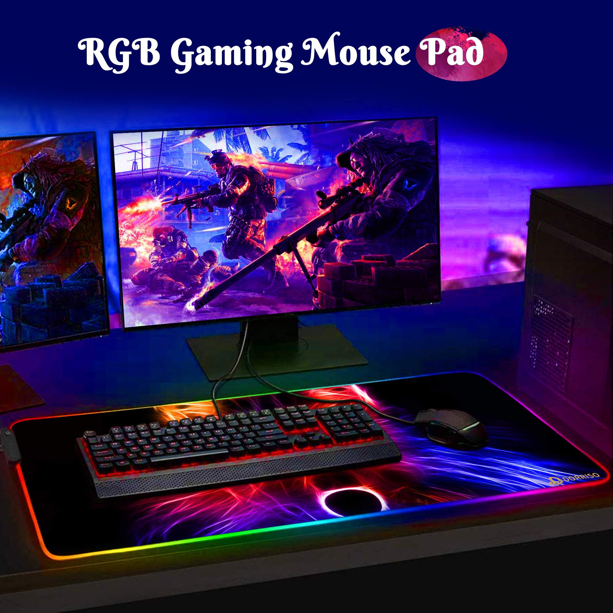 RGB DużA PodkłAdka Pod Mysz Do Gier 900x400x4 Mm Xxl 12 TrybóW śWiecenia Rgb Led Rozszerzone PodkłAdki Pod Mysz AntypośLizgowa Gumowa Podstawa Klawiatura PodkłAdki Pod Mysz Do Komputera Laptop Pc Biurko PodkłAdka Pod Mysz Do Gier Ognisty Wilk