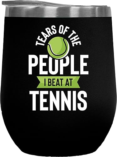 Miniatura 1 de Tears of the People I Beat at Tennis - Taza de cerámica blanca para café y té, 12 onzas, color negro