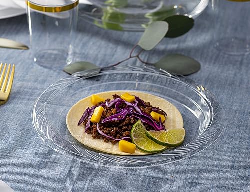 Miniatura 5 de PLASTICPRO Plato de plástico desechable transparente de alta calidad (480, placas de 6 pulgadas)