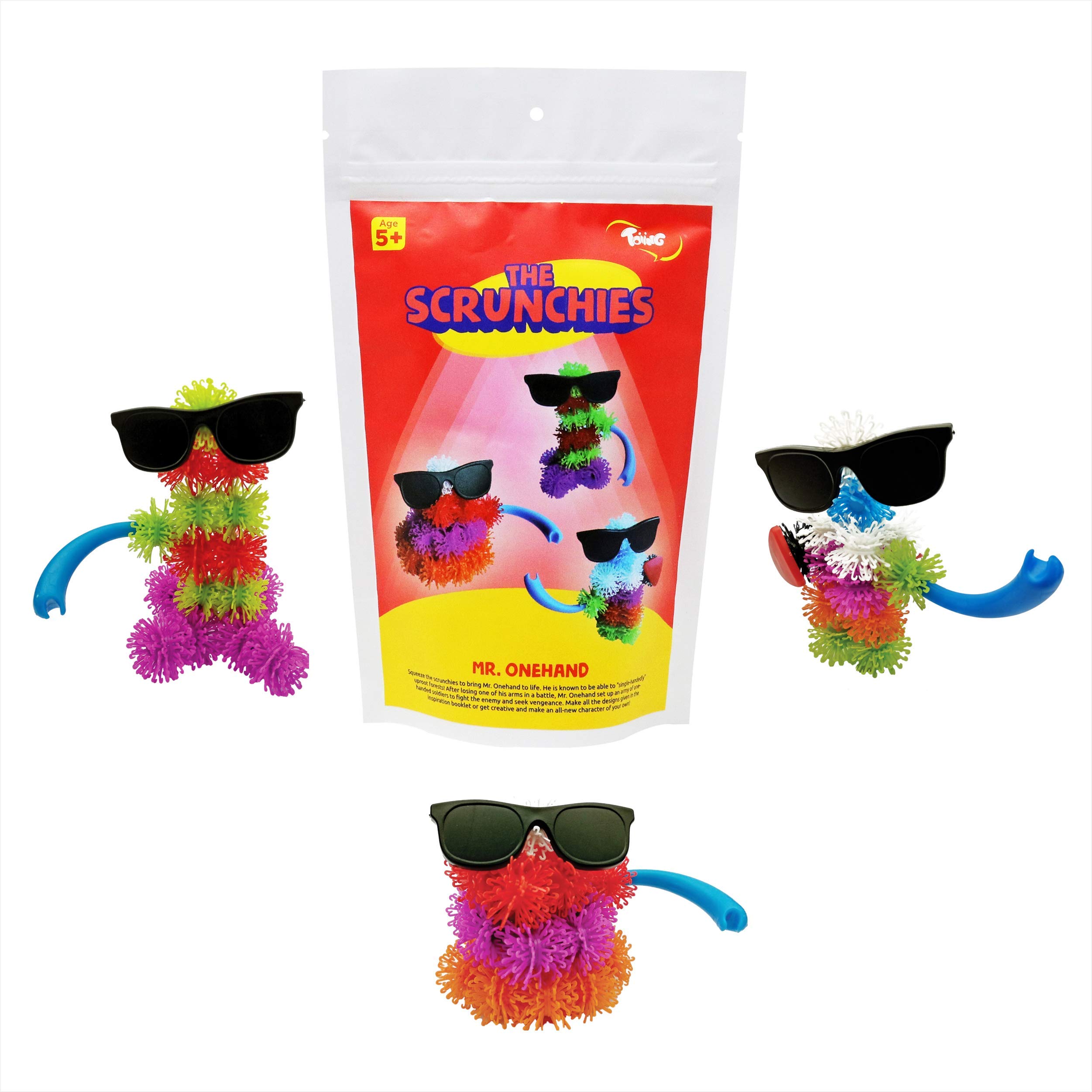Toiing Scrunchies Mr Onehand | Innovative Construction & Building Set | DIY Monster Kits | Art & Craft Kit for Kids Age 5 Years and Above | Fun Return Gift