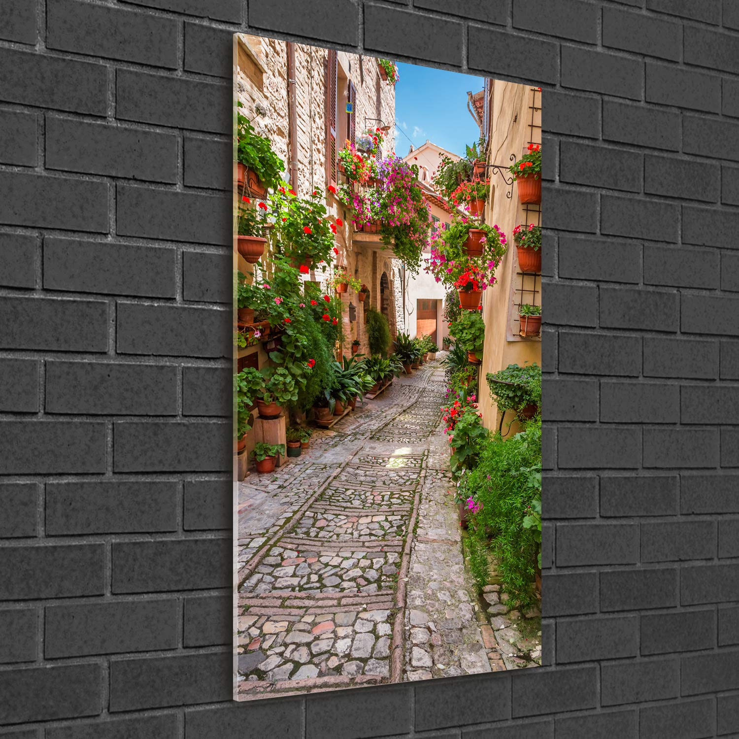 Tulup Impression sur Verre de 50x100 cm Image Tableau Photo décorative panoramique pour la Cuisine et Le Salon - Spectacles et Architecture - Ombrie Italie - Vert