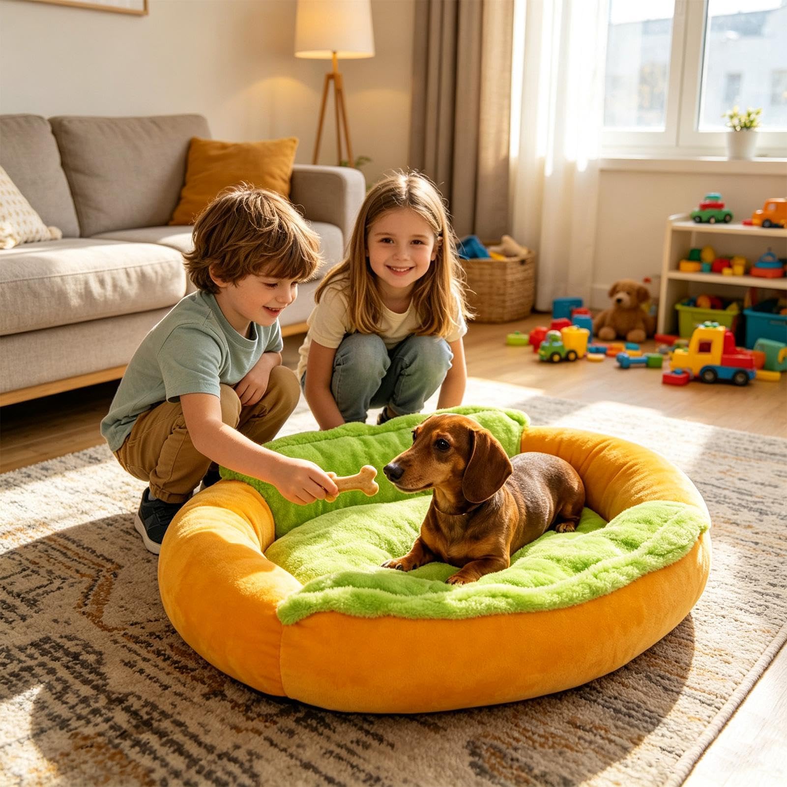Cucce Per Cani Piccoli Gatti Morbido Antiscivolo A Forma Di Cibo | Cuscino Fibra Fine Rimovibile Lavabile Cani Per Cuccioli, Gatti E Ambienti Interni: Soggiorno, Camera, Gabbia, Pavimento