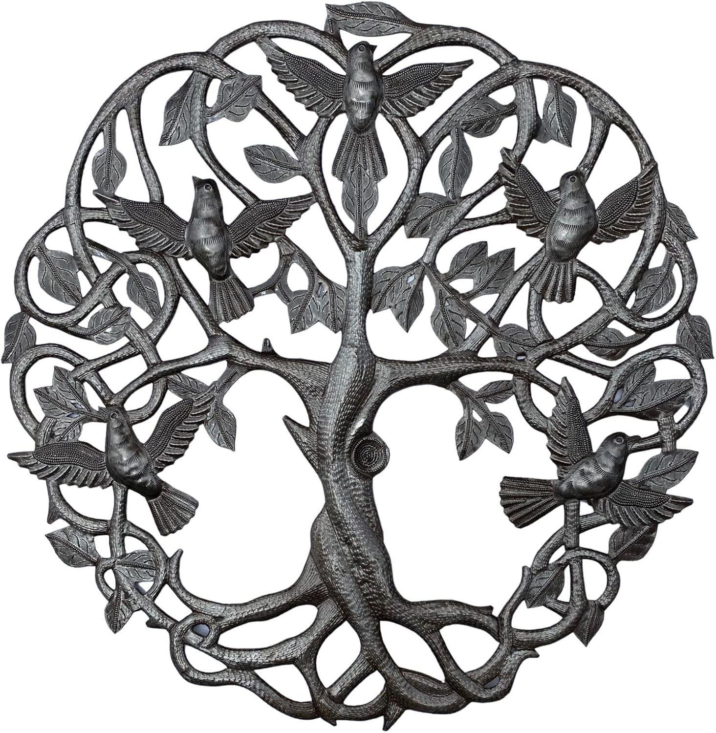 Celtic Themed Tree of Life with Birds, Metal Wall Hanging