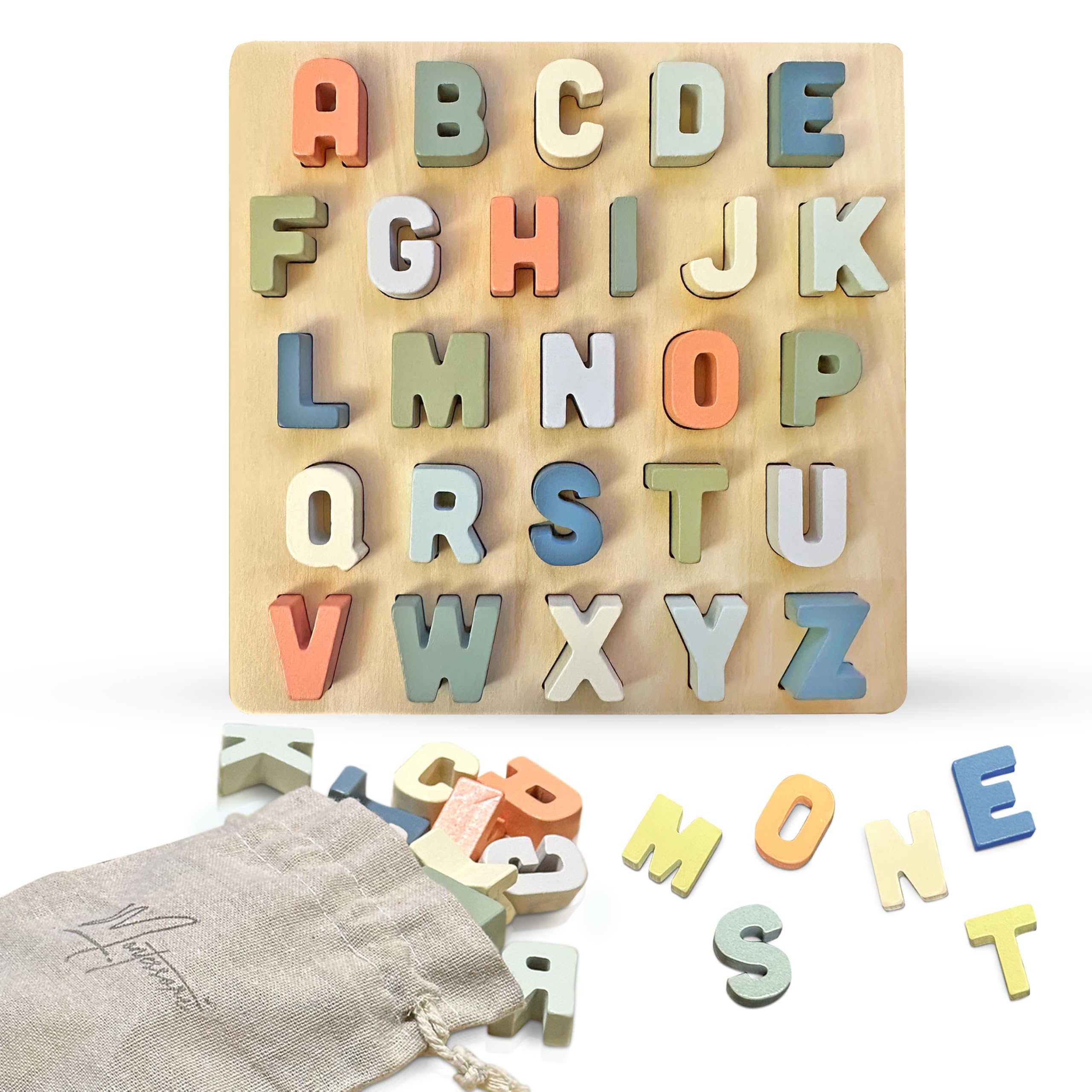 Alfabeto MONTESSORI ® - Juego Educativo de Madera para Niños 2-3 años