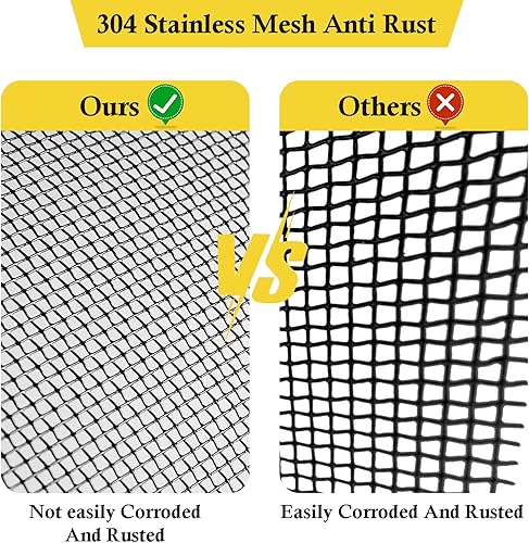 Miniatura 3 de fowong Malla de alambre tejida de acero inoxidable 304, rollo de malla de ventilación tejida de 47 x 10 pies, malla flexible de 20 x 22 pulgadas