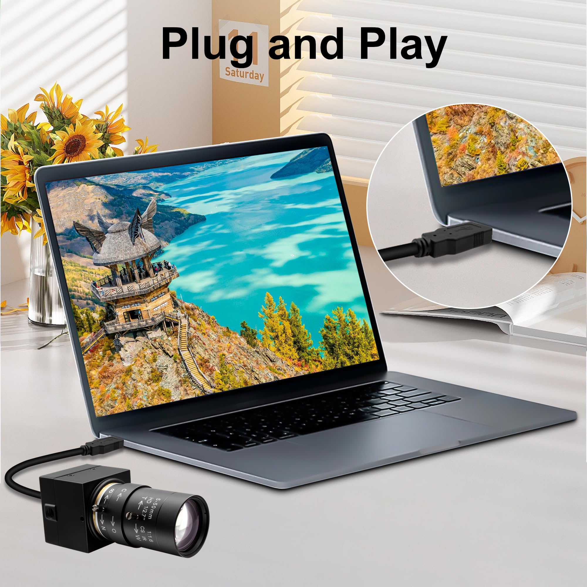 5-50 mm obiektyw zmiennoogniskowy kamera internetowa wysoka prędkość VGA 120 kl./s Full HD 1080P kamera USB z aluminiową mini obudową obsługa kamery OpenCV dla systemu Android Windows Linux PC