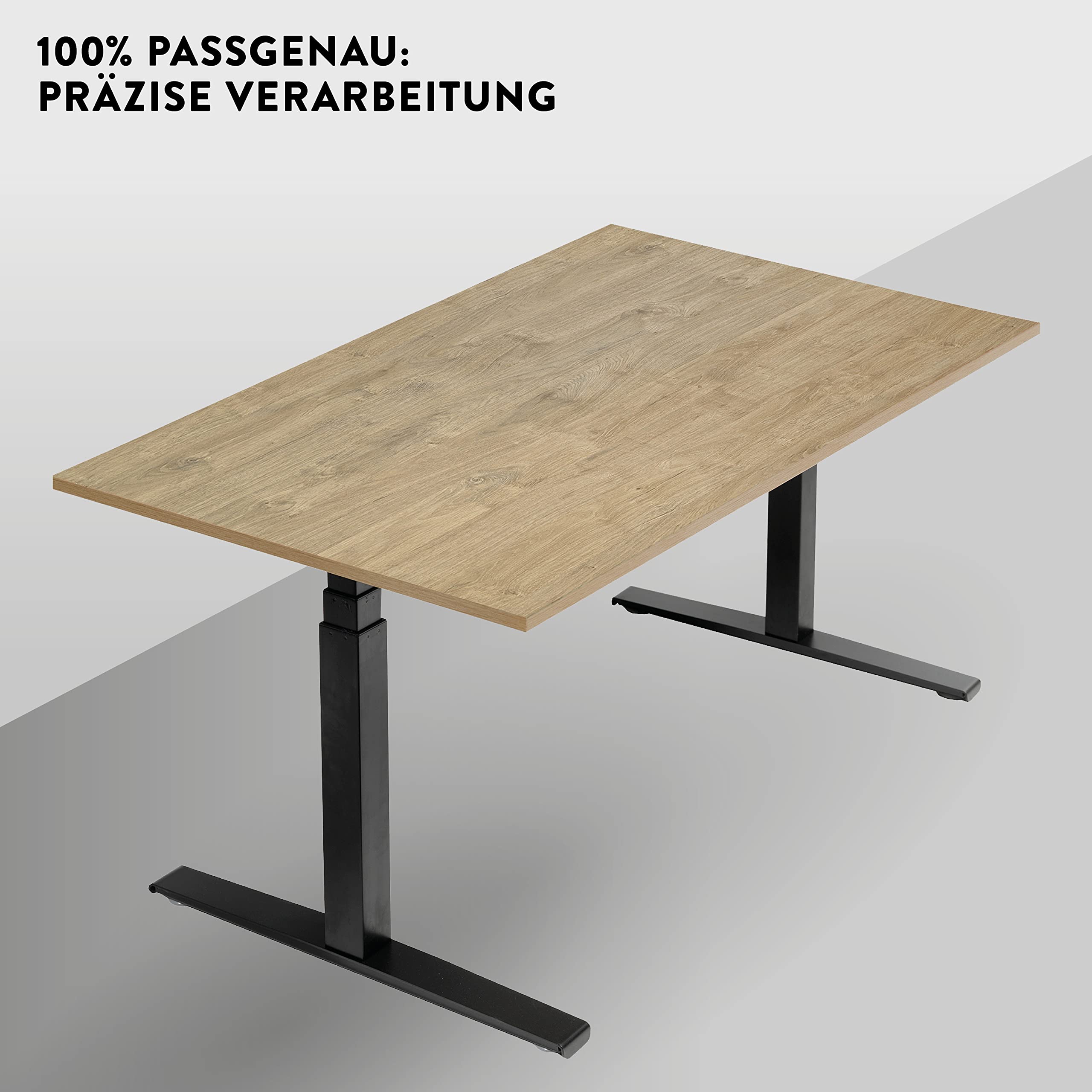 boho office® Schreibtischplatte, Tischplatte 140x80 cm | Melamin - Wildeiche - 25 mm Stärke, Belastbarkeit bis 120 kg, hohe Kratzfestigkeit, seidenmatt glänzend