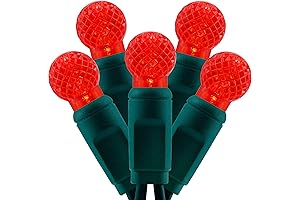 YULETIME Red One-piece G12 LED Christmas Lights: A Radiant Glow for Festivities