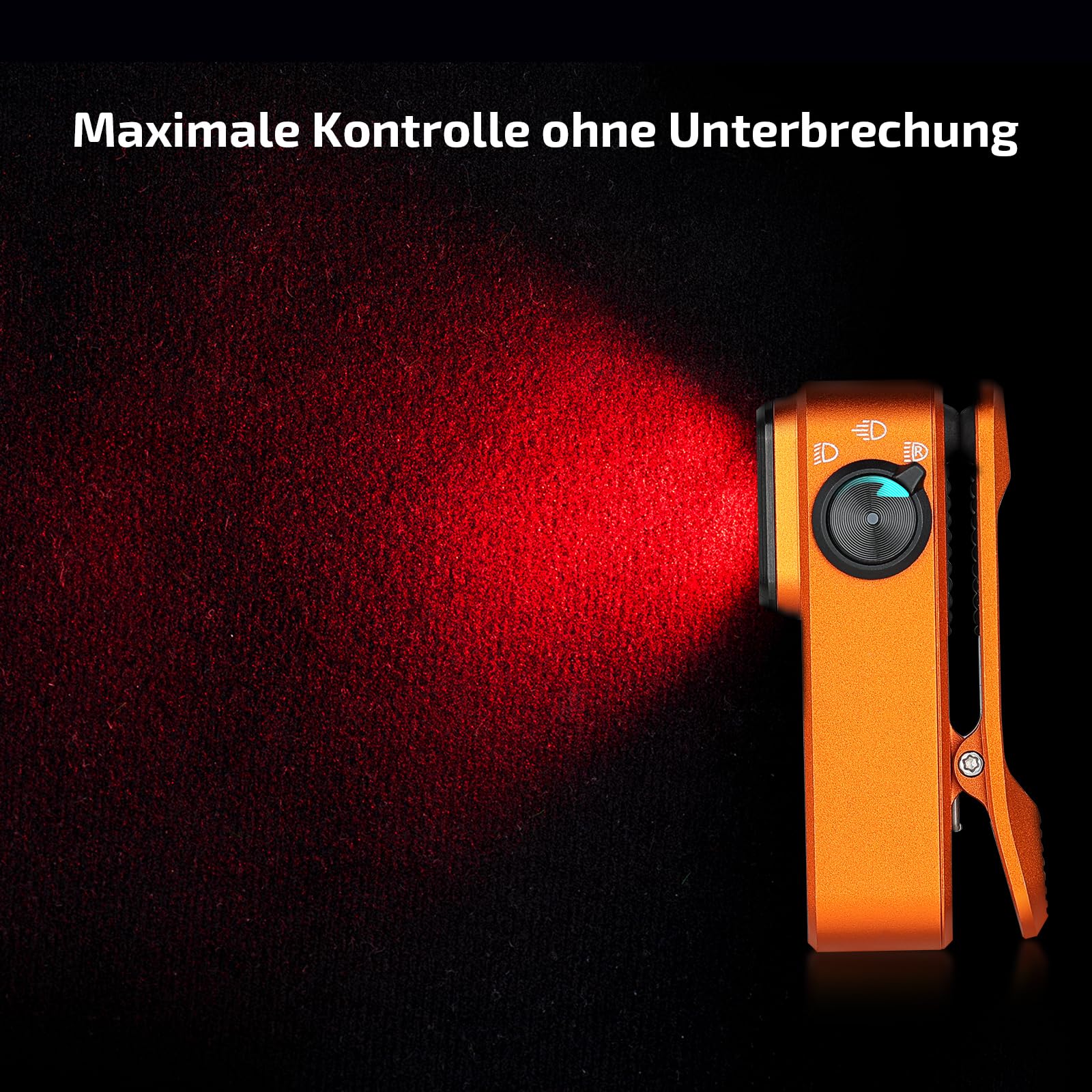 OLIGHT Oclip Pro Mini LED Taschenlampe 500 LM USB-C wiederaufladbar IPX6 Clip Lampe Orange