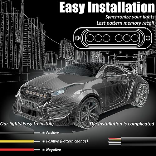 Miniatura 5 de XT Auto - Luz estroboscópica de advertencia (6 luces LED)