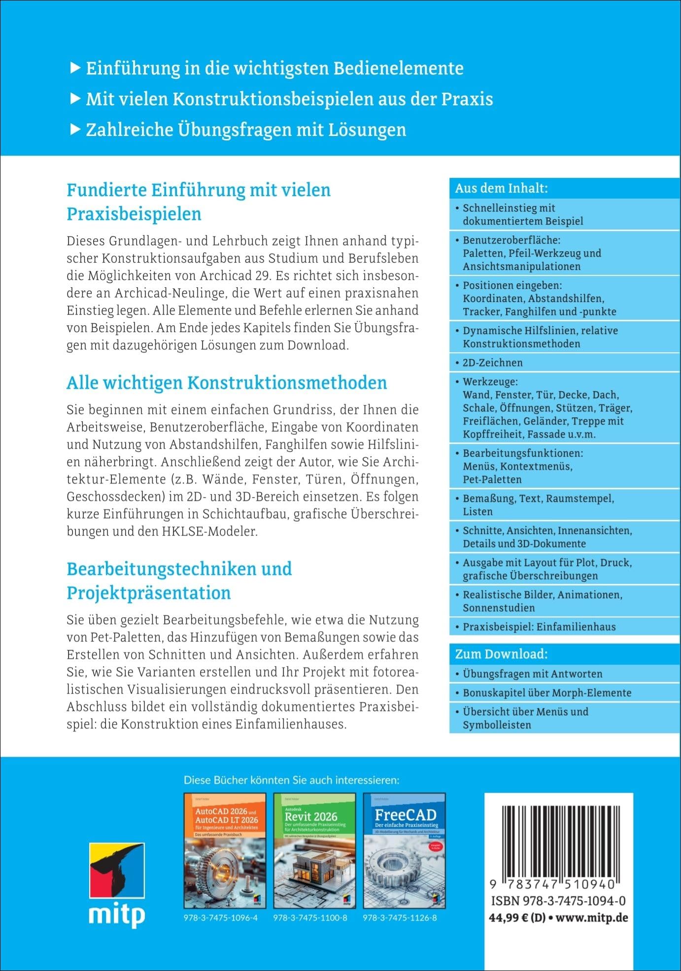 Archicad 29: Der umfassende Praxiseinstieg: Mit zahlreichen Beispielen und Übungsfragen (mitp Professional)