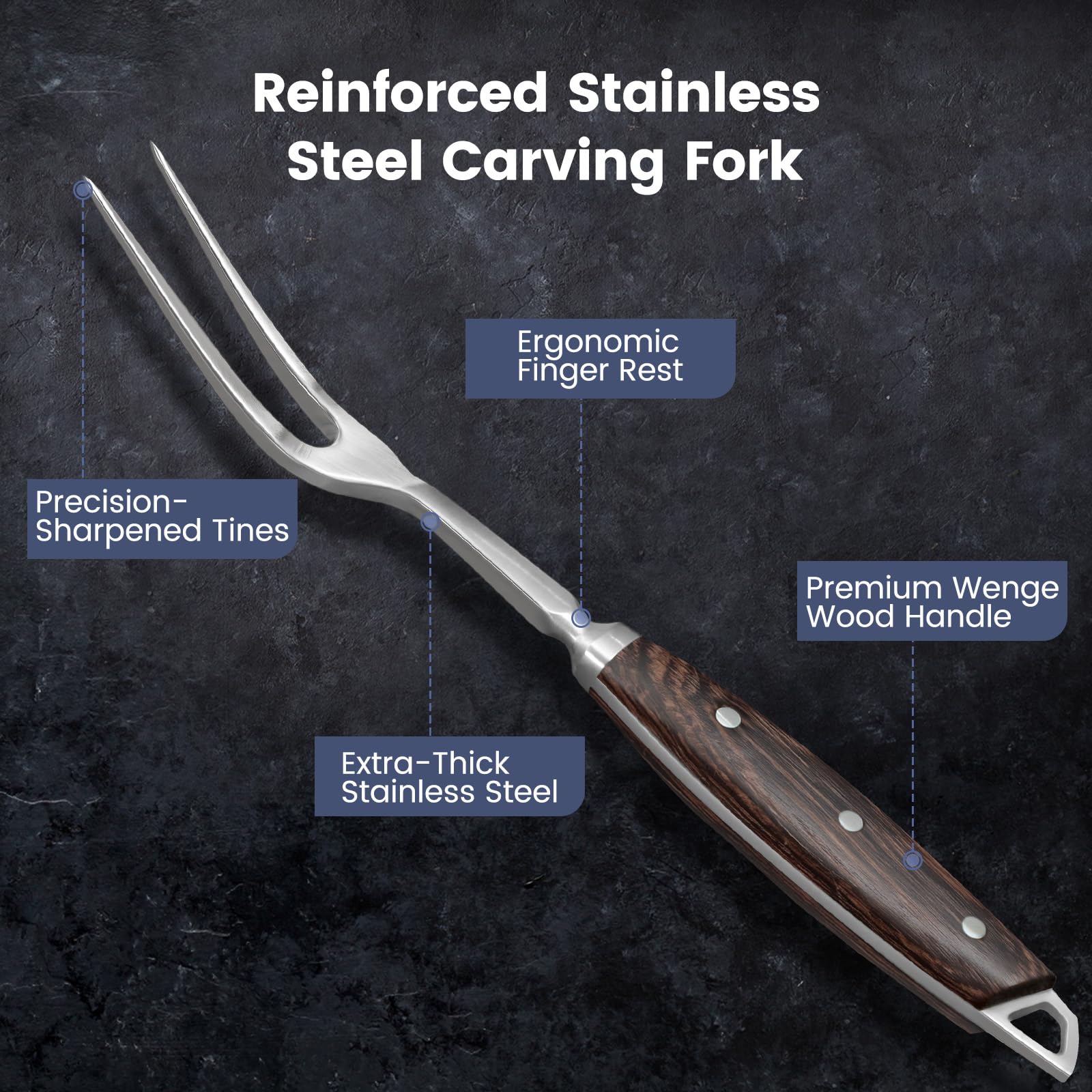 SYOKAMI Turkey Carving Knife Set, 10.2 Inch Brisket Knife & Carving Fork — Amazon image 6