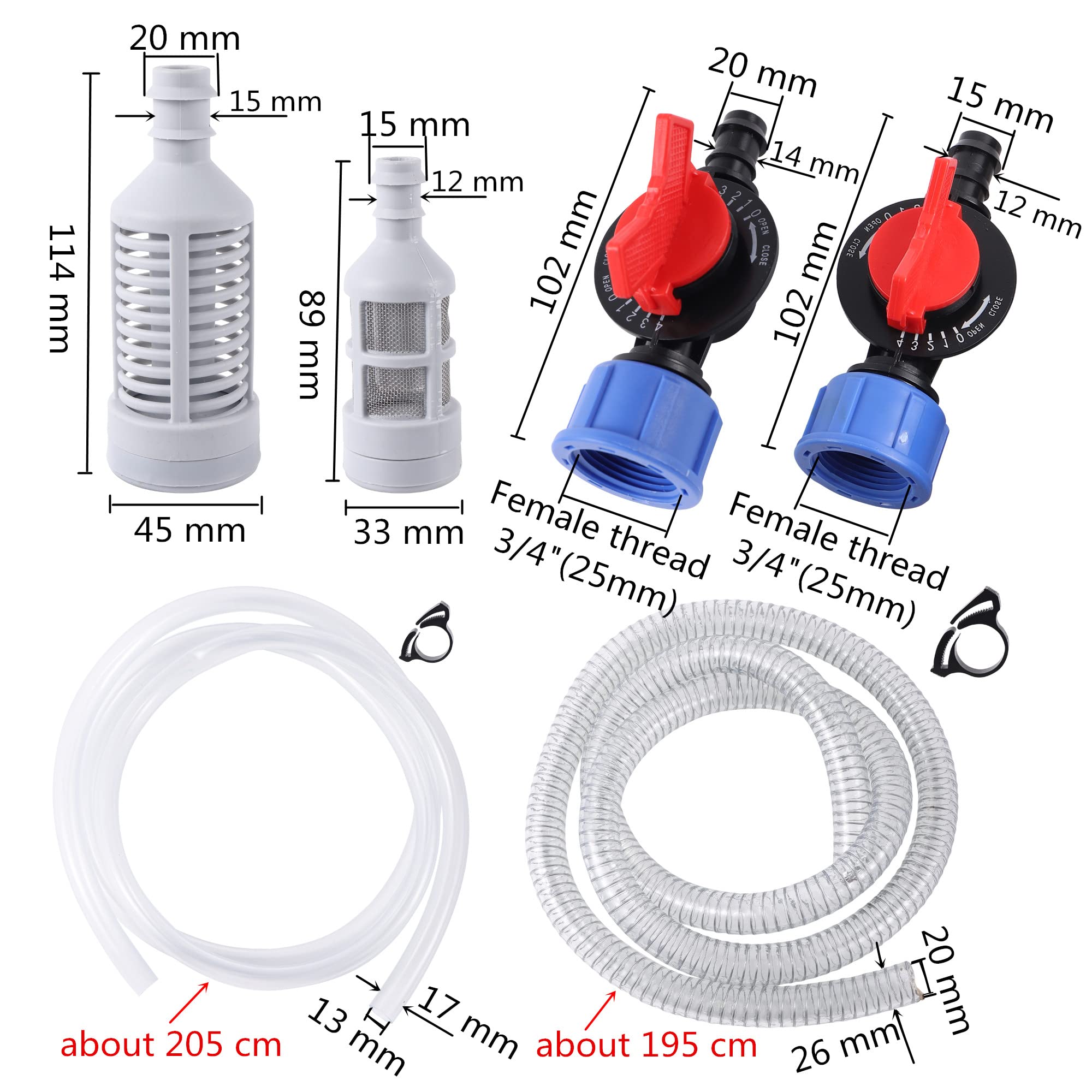 Aplicador de Fertilizantes Venturi 1", 1,5" y 2", inyector for riego Jardines, automático, Mezclador(2inch Kit)