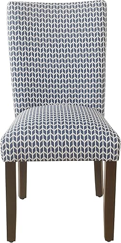 Miniatura 4 de HomePop Classic Parsons - Silla de comedor (2 unidades), diseño geométrico azul