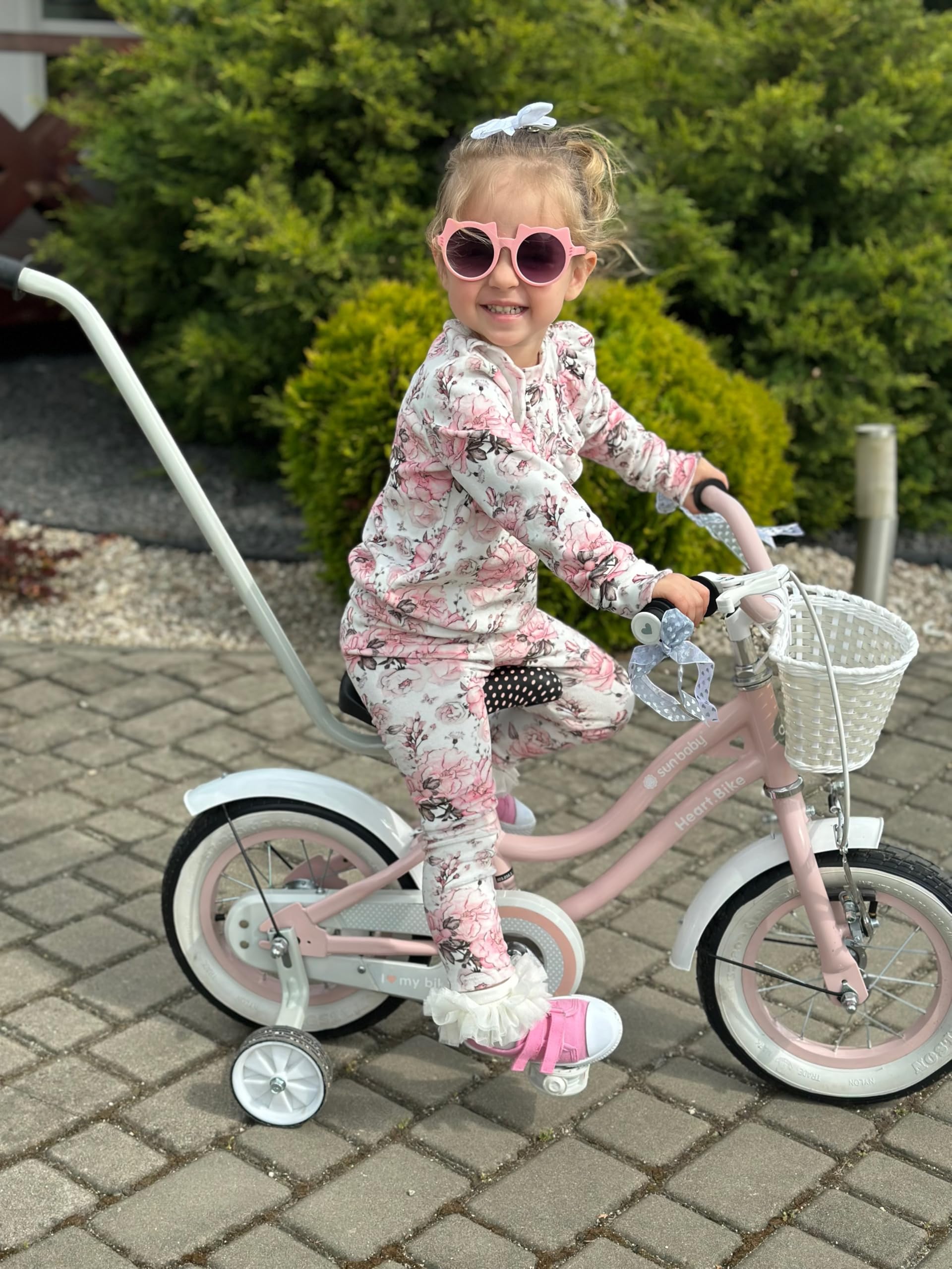 sun baby Kółka boczne do rowerka dziecięcego, 12-20 cali Czarne, plastik i stal, regulowane, śruby w zestawie, pasują do większości rowerów dziecięcych
