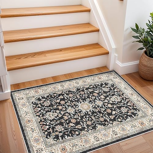 Alfombra de pasillo lavable de 2 x 3 pies - Alfombra antideslizante resistente a las manchas, alfombras y tapetes de cocina duraderos,