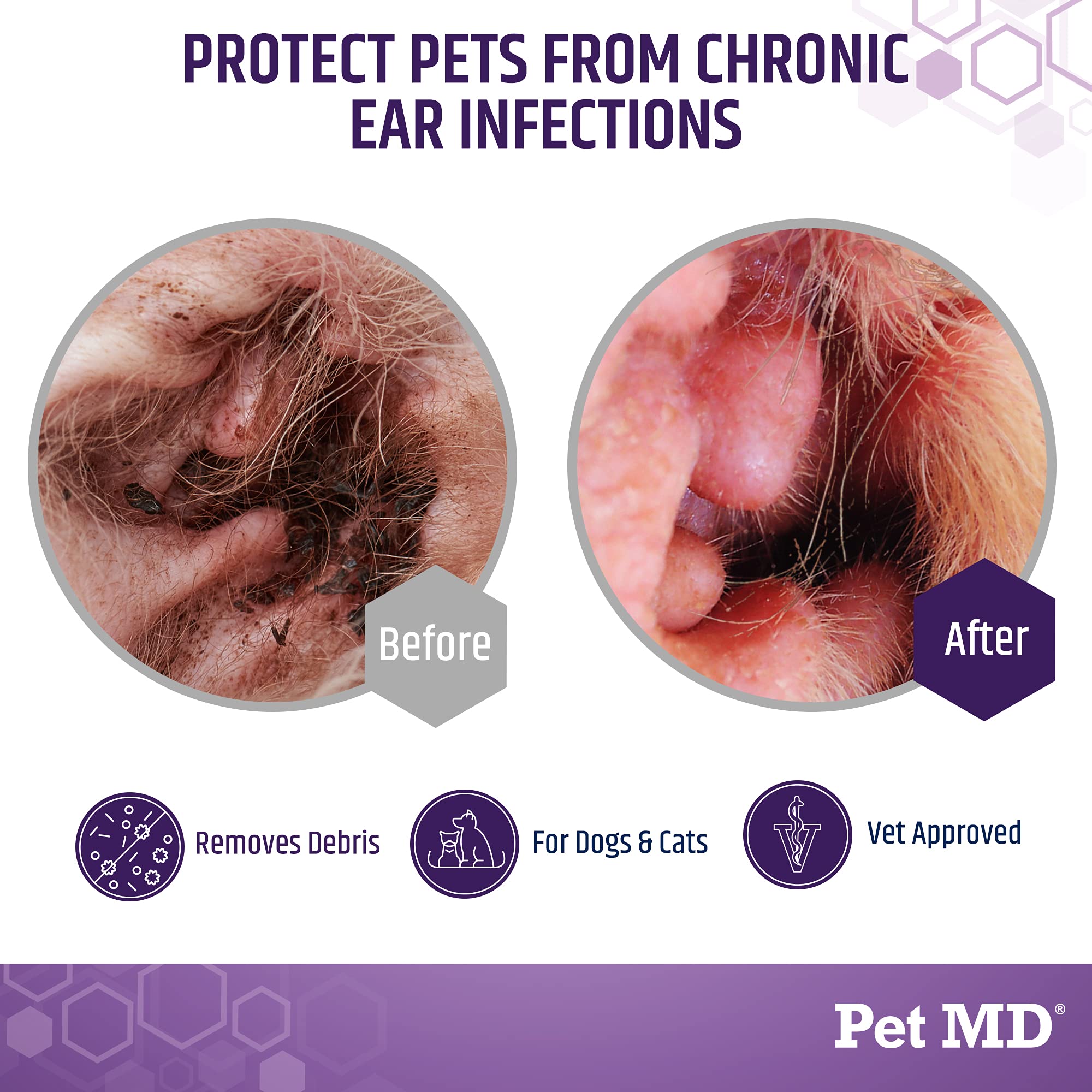 Pet Md Veterinary Tris Flush Cat Dog Ear Cleaner Dog Ear Infection Treatment W Ketoconazole For Yeast Infection Treatment Ear Mites Fungal Infections Perfect For Dog Grooming Kit