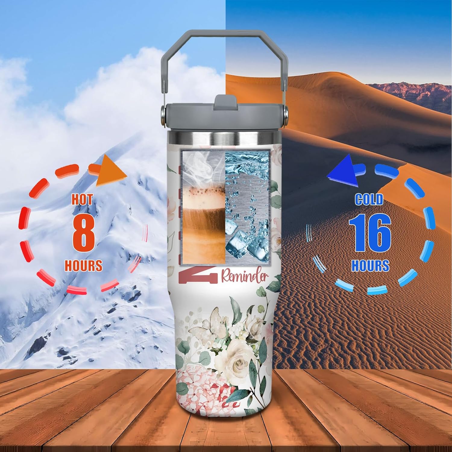 30oz Grandma Tumbler with Handle and Straw, Stainless Steel Insulated Nana Cup with Top Handle and Lid, Grandma Coofee Mug Christmas Birthday Gifts for Grammy/Gigi/Mimi - Image 3