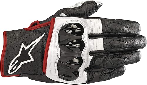 Alpinestars Celer V2 - Guantes de piel, color negroblancorojo Fluo-L