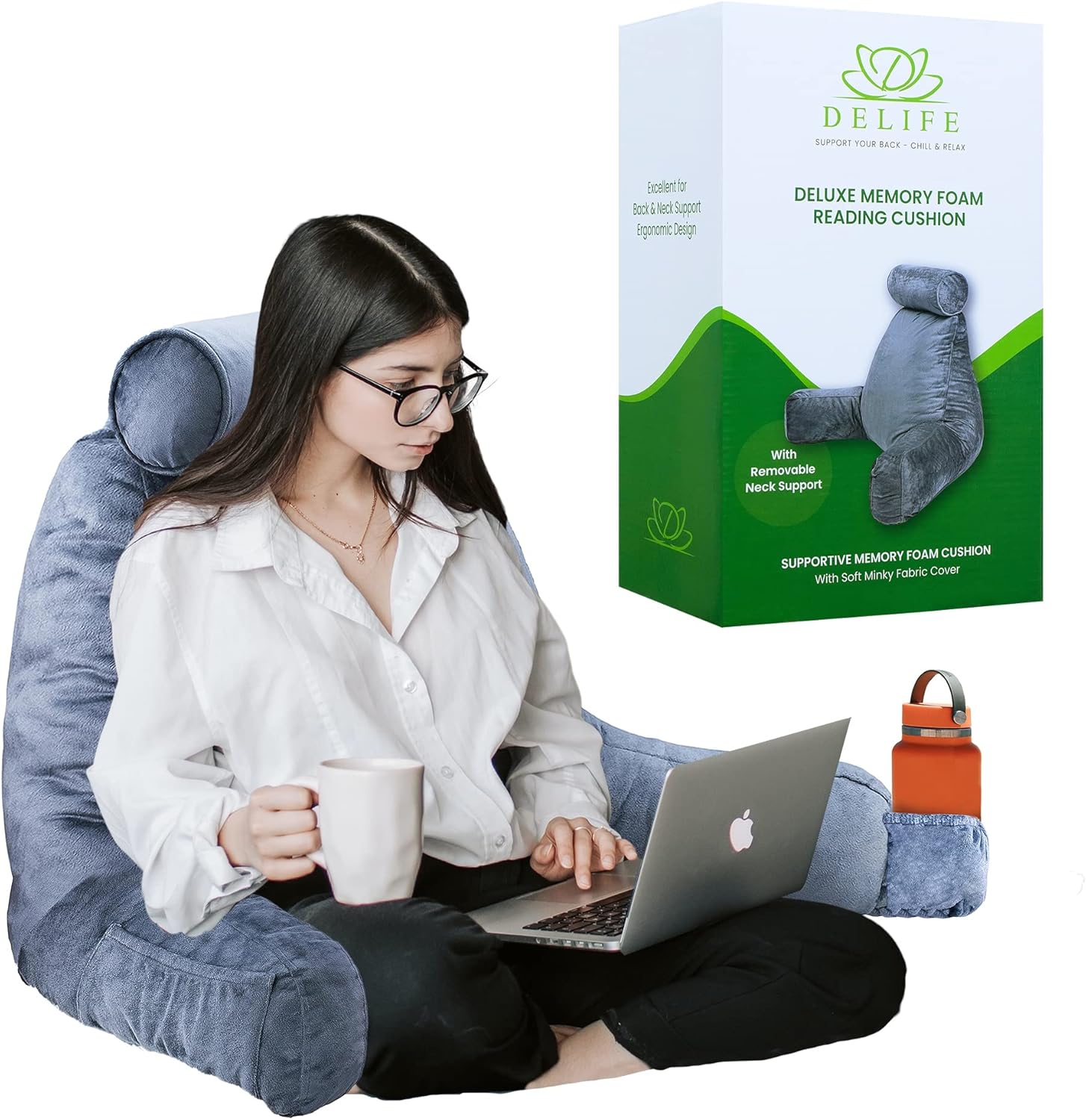 DeLife Reading Pillow, Back Support Pillow, Comfortable Sitting Pillow