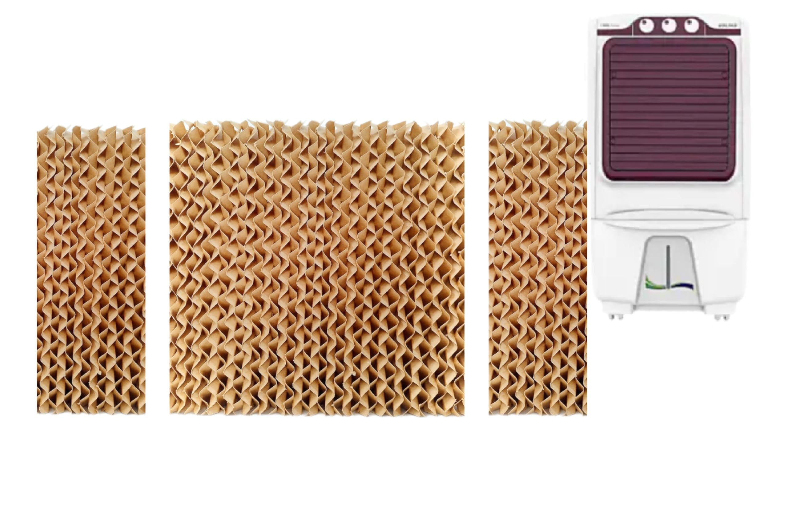 PrimeWave Replacement Honeycomb pad for Voltas Epicool 54 Litre / 70 Litre / 90 Litre Desert Air Cooler 3 Pieces (Brown)-picture-12