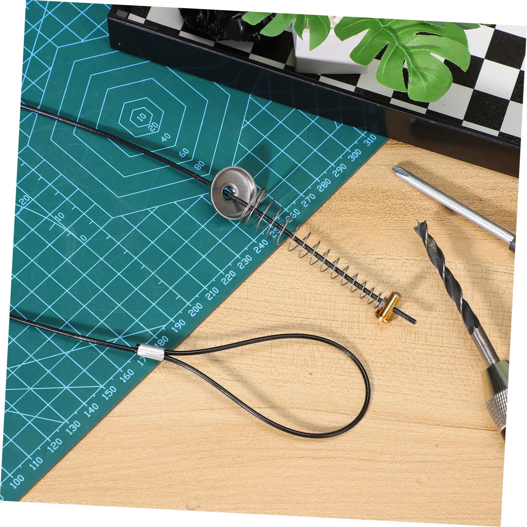 Kisangel Pestillo de Puerta Resorte y Cable de Tracción Acero Inoxidable Revestimiento Pvc, para Puertas y Cercas de Madera y Metal, 2 Juegos, Instalación Fácil y Uso Seguro