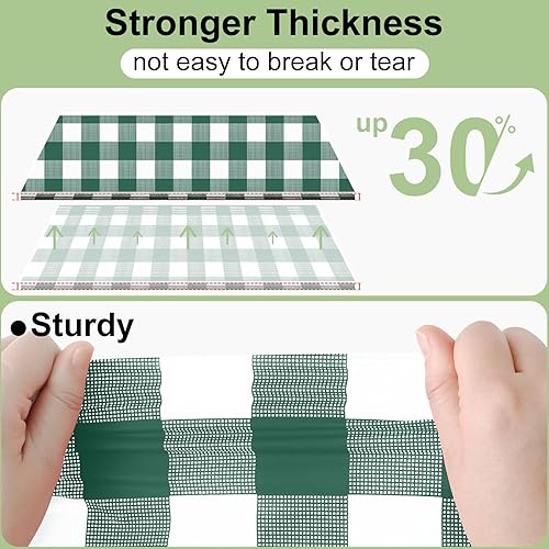 Vista 202 de Smiry Paquete de 10 Manteles Desechables de Cuadros Vichy Azules - 54" x 108" Mantel de Plástico de Servicio Pesado, Cubiertas de Mesa Impermeables