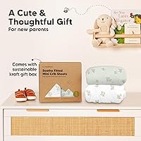 Vista 9 de 2 paquetes de sábanas ajustadas para mini cuna - 38x26 Sábanas Pack N Play para colchón Pack and Play, algodón orgánico, ropa de cama transpirable