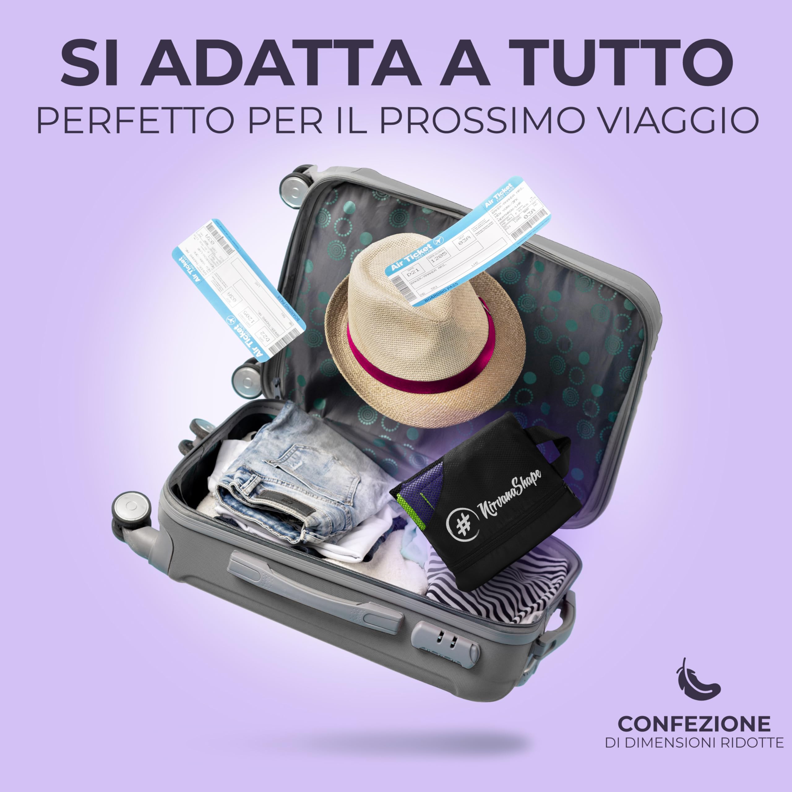 NirvanaShape Microfibra - Asciugamano Grande per Spiaggia, Viaggio, Fitness, XL 200 x 100 cm